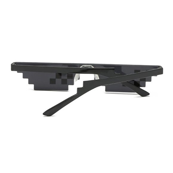 Black 8 Bit Pixel Video Game Sunglasses, Unisex Meme Pixelated Eyewear - Picture 8 of 8